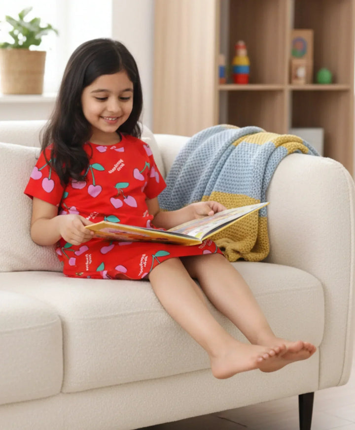 Cherry Red Night Dress - Red
