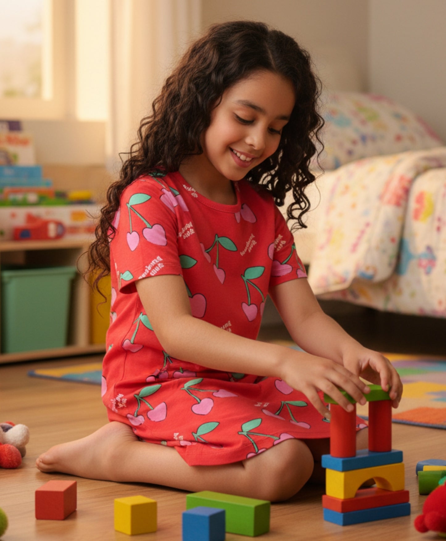 CHERRY RED NIGHT DRESS - RED - Anthrilo 