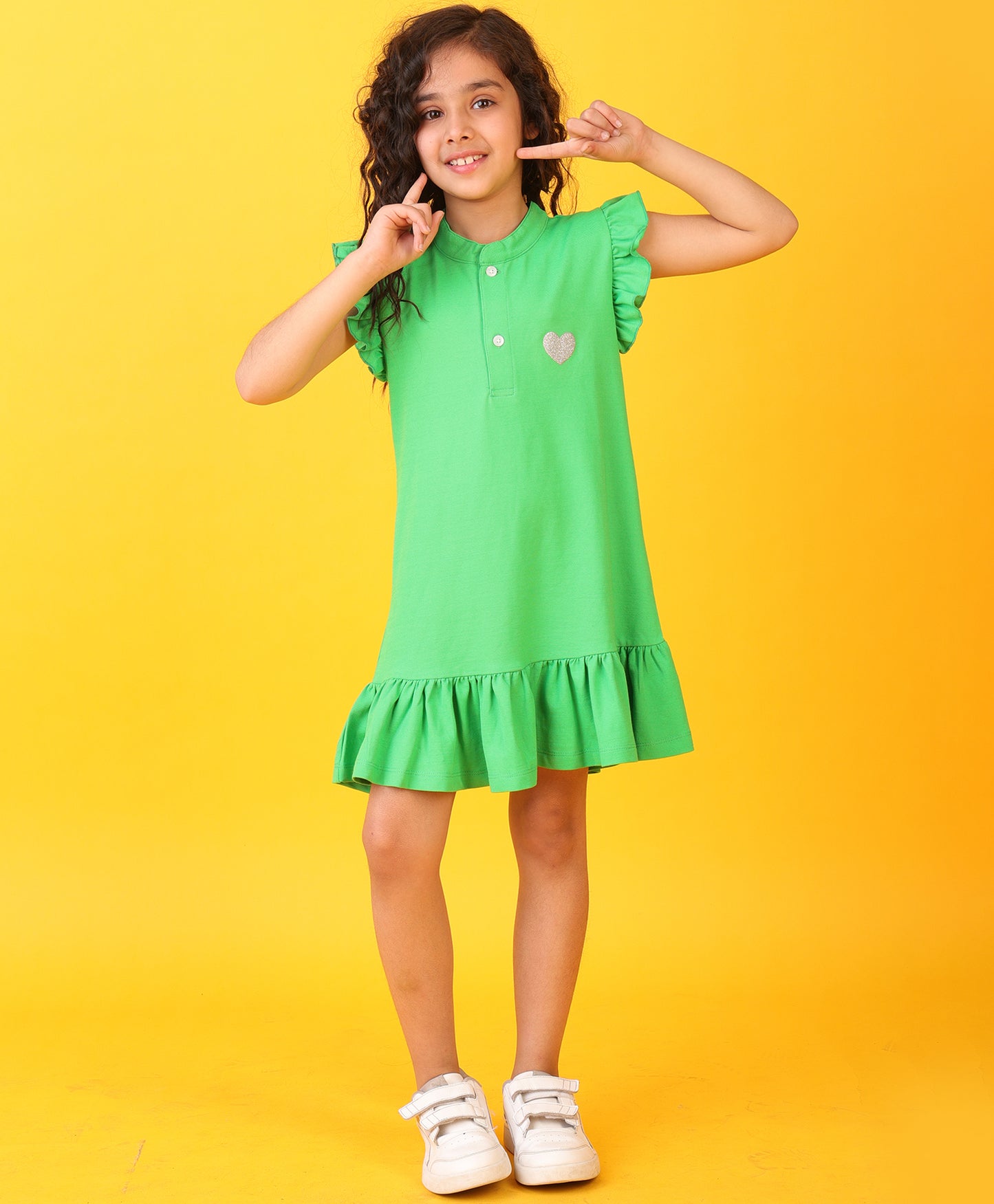 SUMMER GREEN HEART DRESS - GREEN