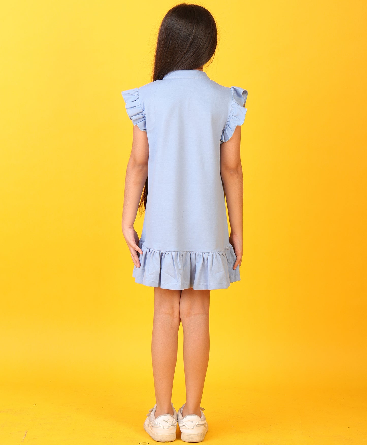 BLUE FUN SILVER HEART SUMMER DRESS- BLUE