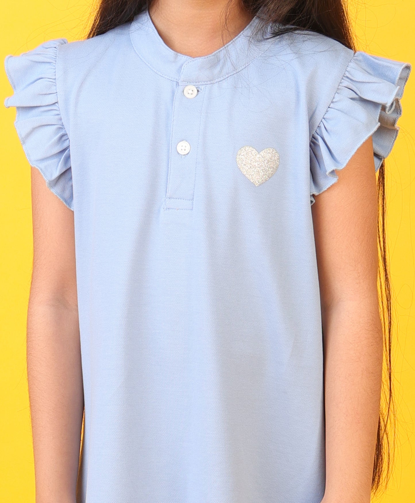BLUE FUN SILVER HEART SUMMER DRESS- BLUE