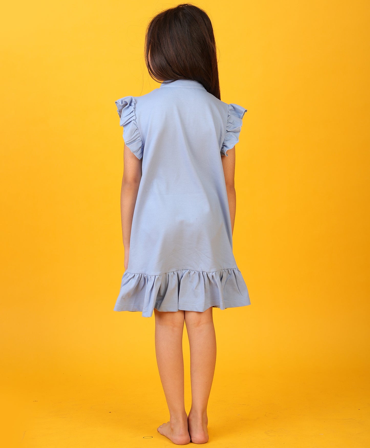 BLUE FUN SILVER HEART SUMMER DRESS- BLUE