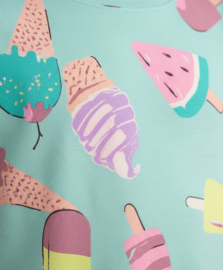 Icecream Aqua Casual Dress - Aqua