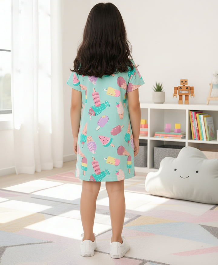 Icecream Aqua Casual Dress - Aqua