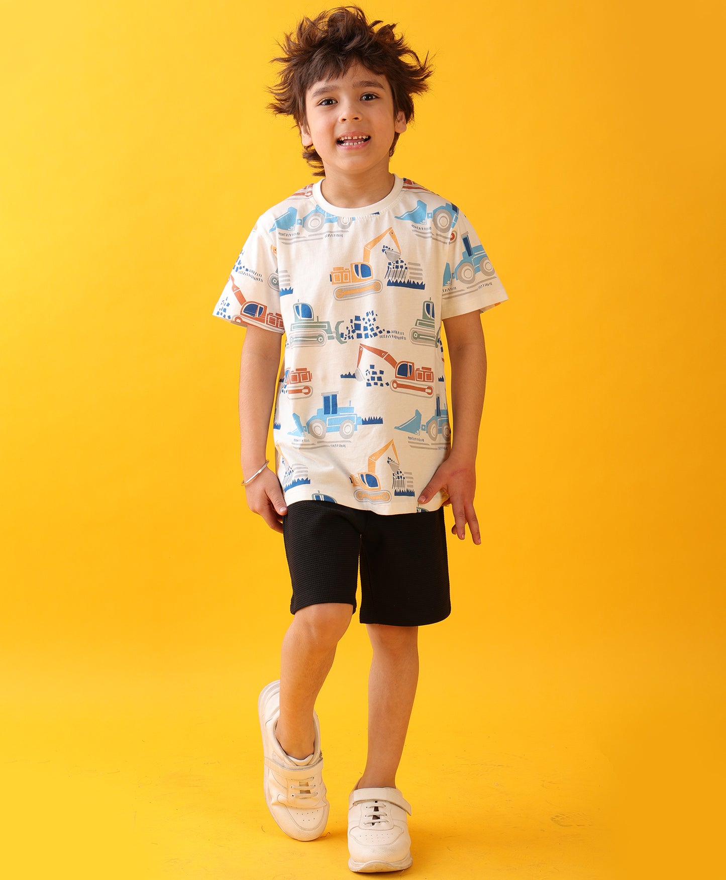 DIGGER SUMMER BLACK SHORTS SET  - WHITE/BLACK
