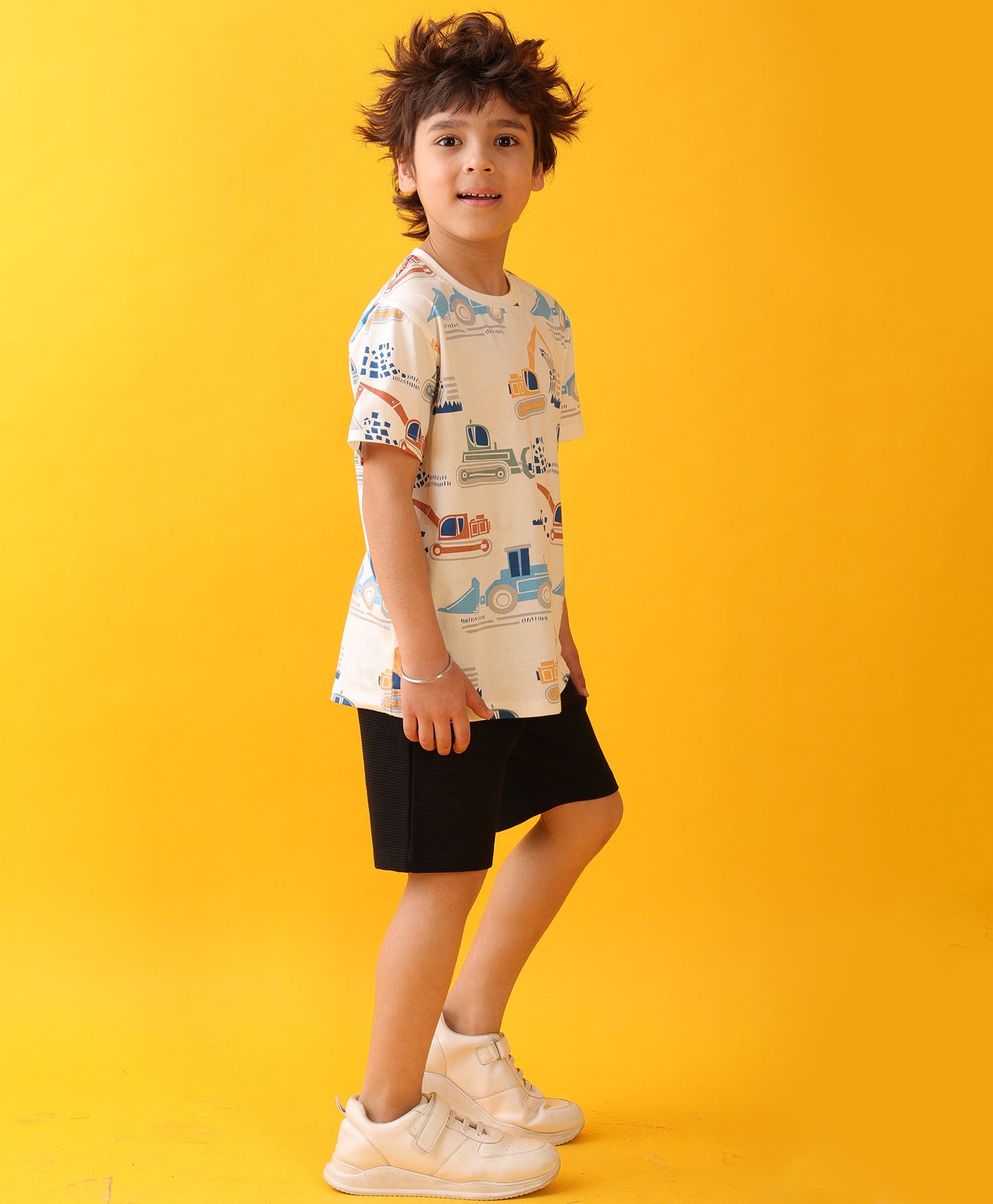 DIGGER SUMMER BLACK SHORTS SET  - WHITE/BLACK