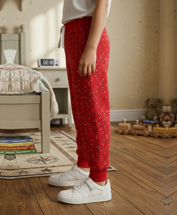 Spider Print Summer Boys Jogger - Red