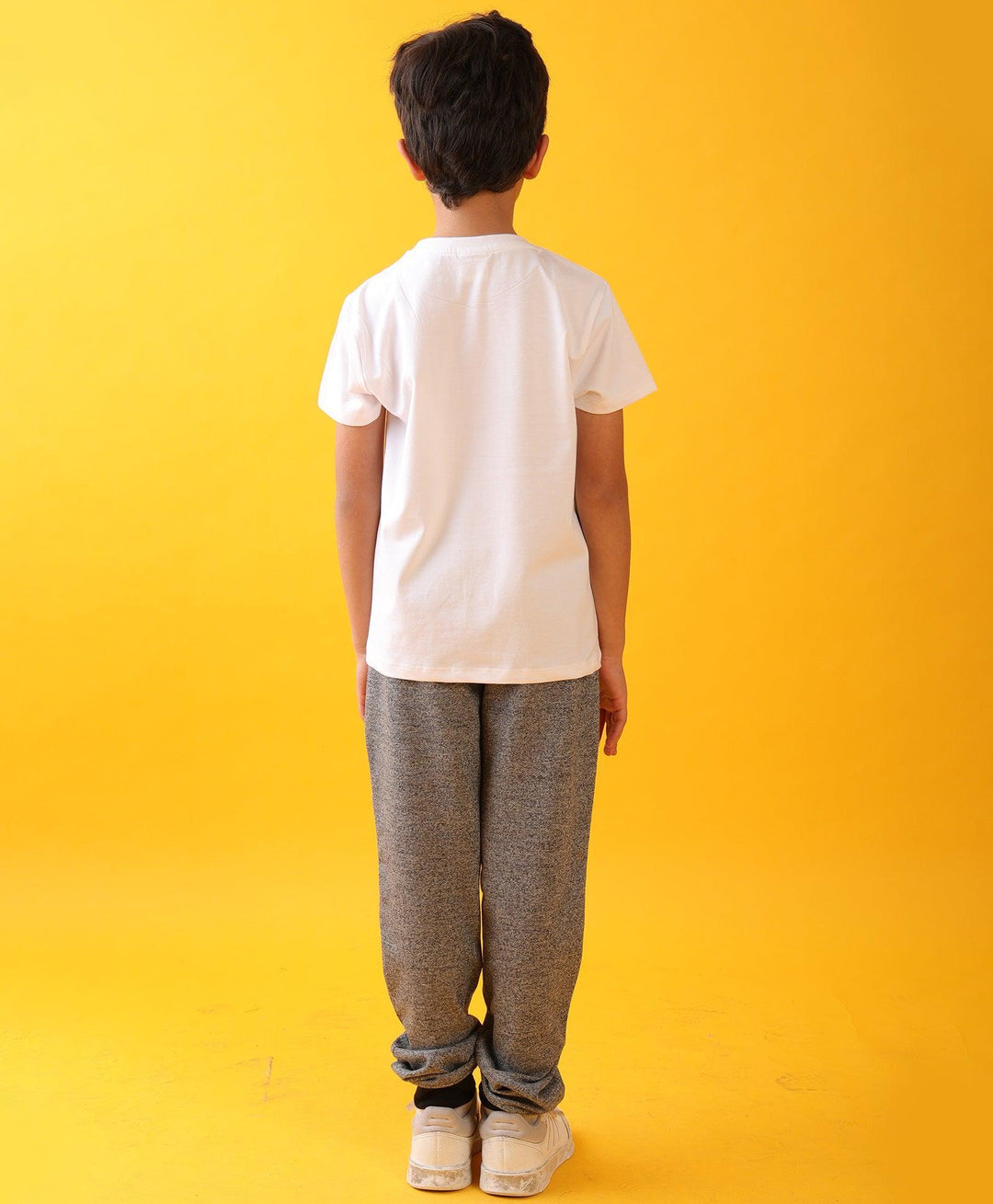 FOOTBALL BLACK MELANGE JOGGER SET - WHITE/BLACK MEL - Anthrilo 