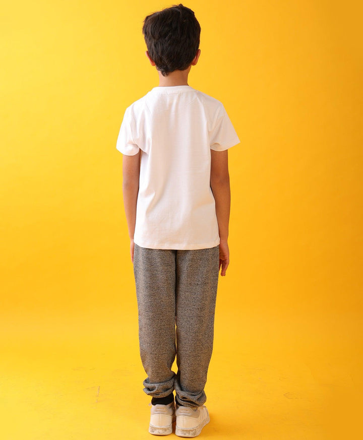 FOOTBALL BLACK MELANGE JOGGER SET - WHITE/BLACK MEL - Anthrilo 