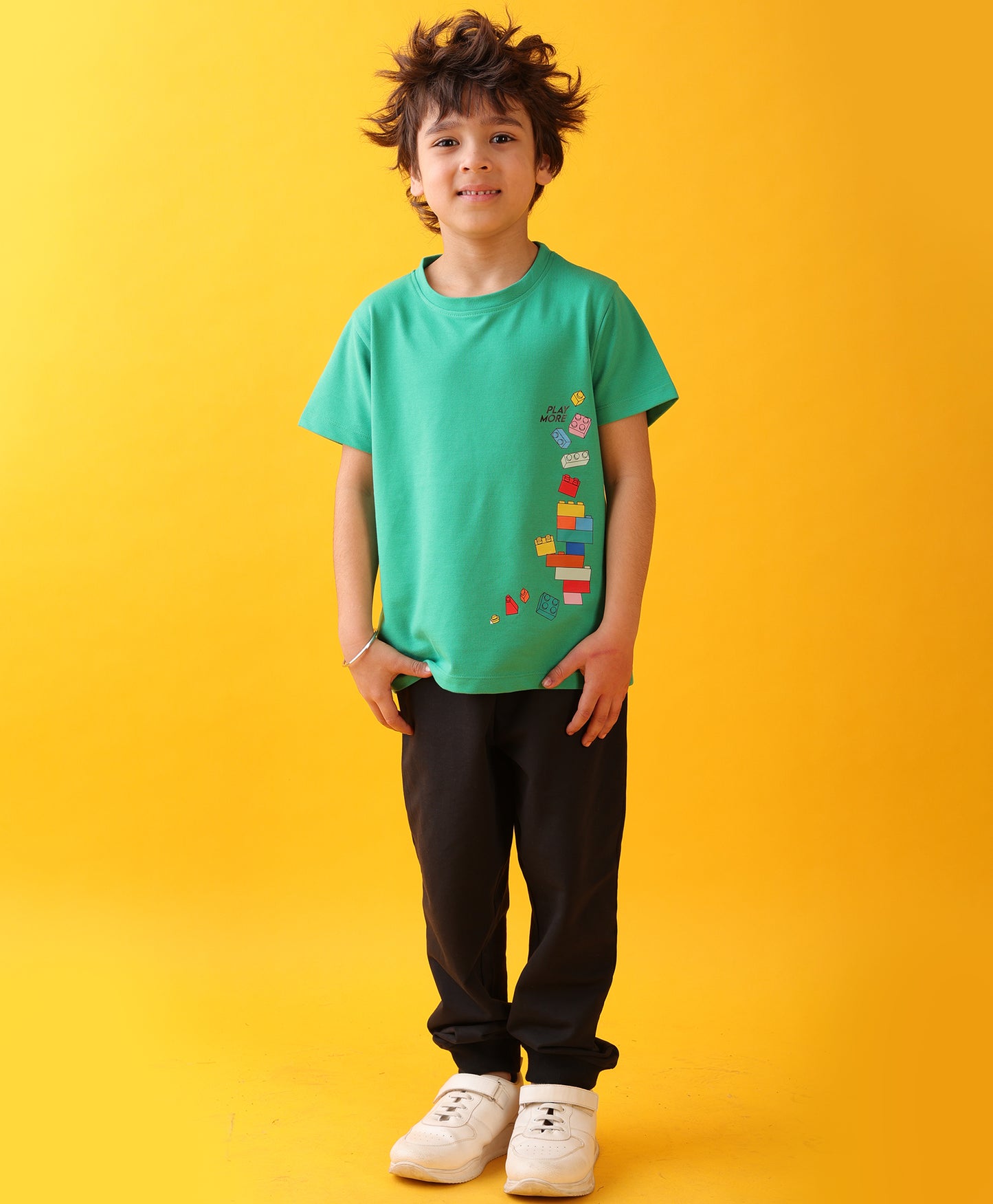 PLAY GREEN BLACK BOYS SUMMER JOGGER SET - GREEN/BLACK