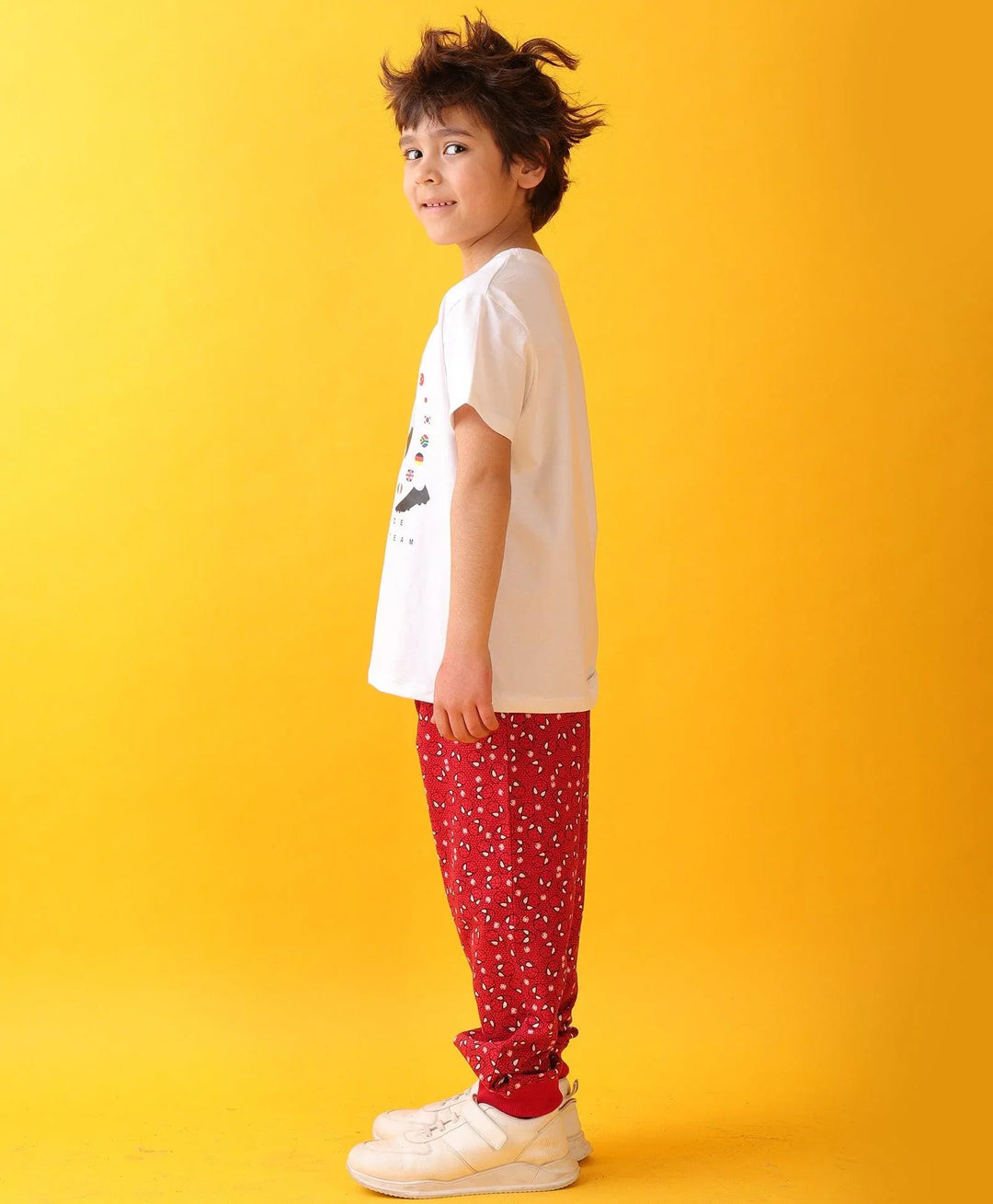 FOOTBALL SPIDER RED BOYS JOGGER SET - WHITE/RED - Anthrilo 