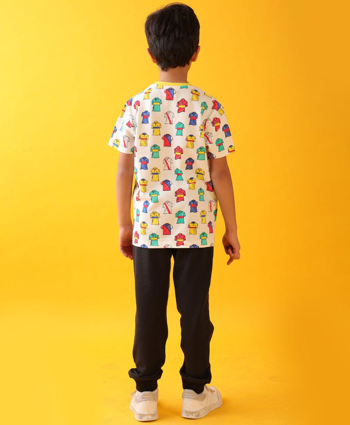 POLO PRINT BLACK BOYS SUMMER JOGGER SET - WHITE/BLACK - Anthrilo 