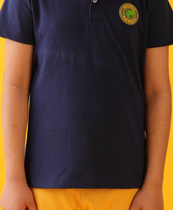 NAVY POLO MUSTARD SUMMER SHORTS SET - NAVY/MUSTARD - Anthrilo 