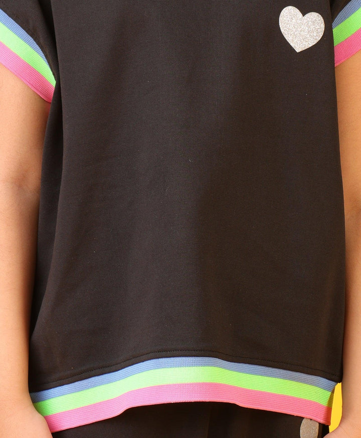 BLACK INTERLOCK RIB GIRLS JOGGER SET - BLACK - Anthrilo 