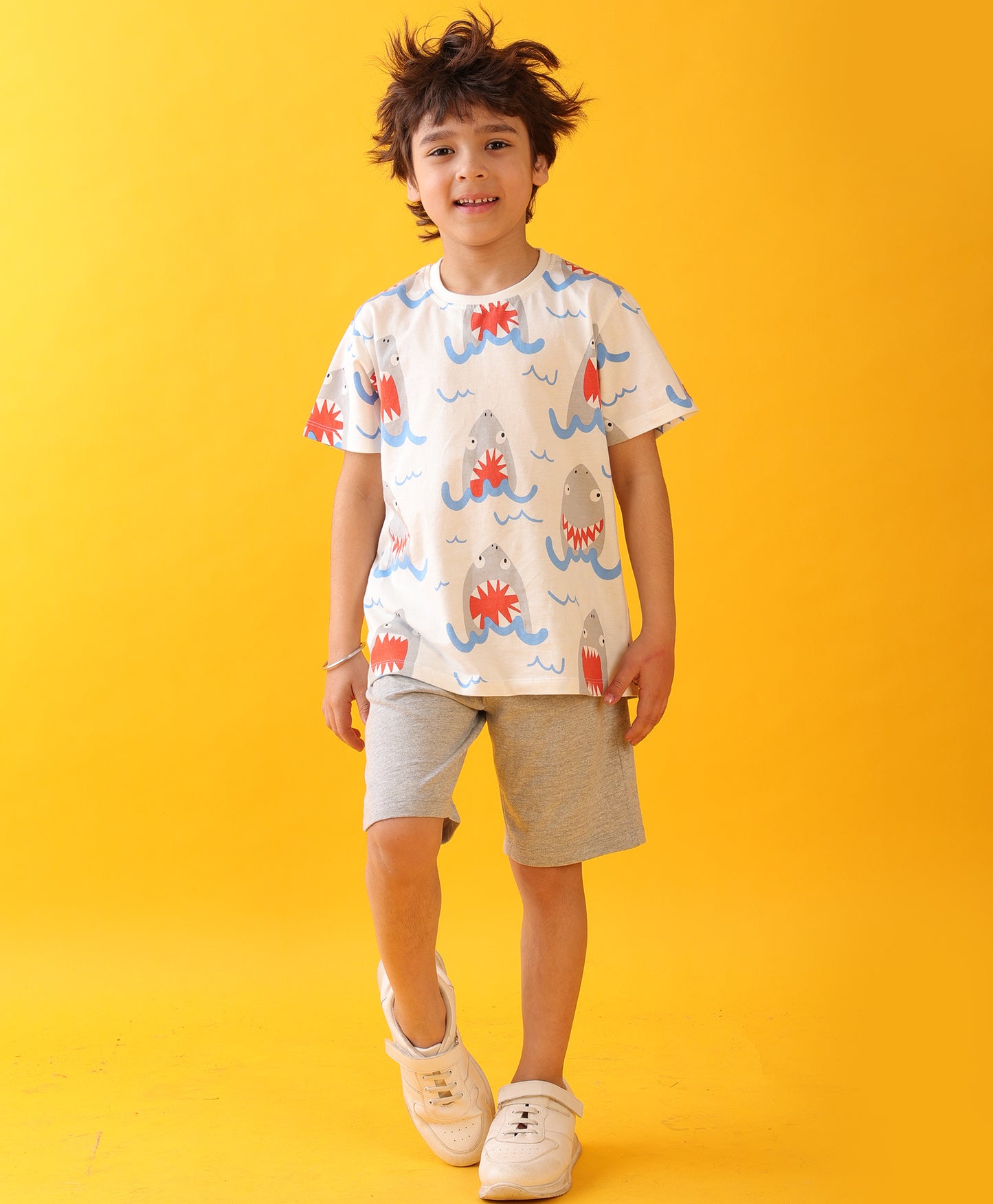 SHARK ECRU SHORTS SUMMER SET - OFF WHITE