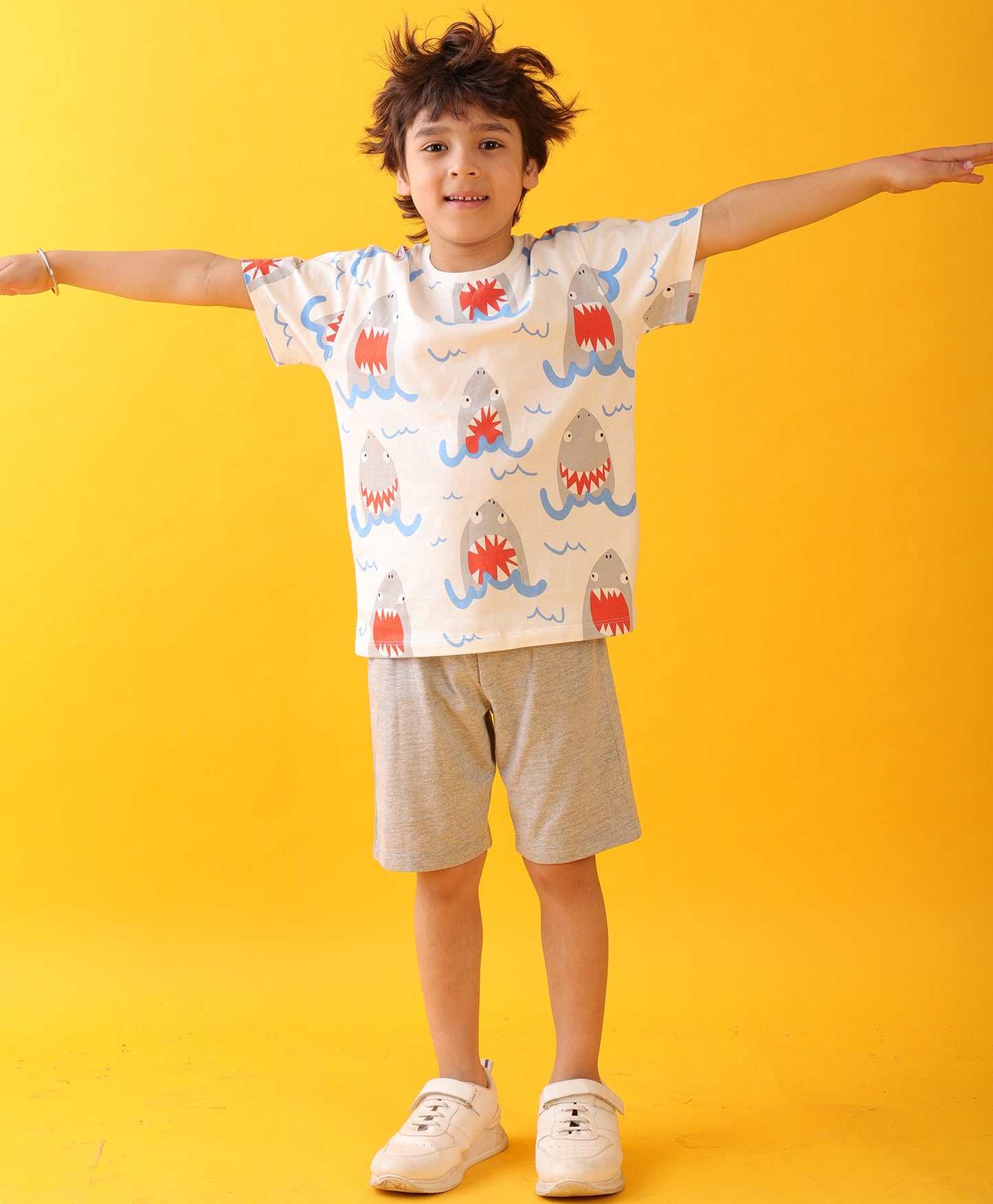 SHARK ECRU SHORTS SUMMER SET - OFF WHITE