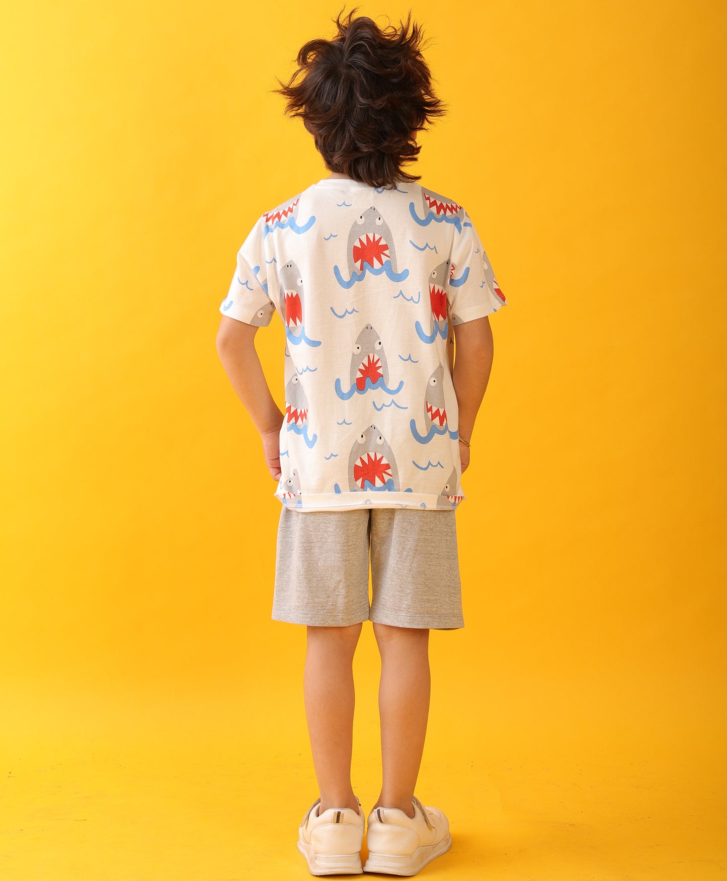 SHARK ECRU SHORTS SUMMER SET - OFF WHITE