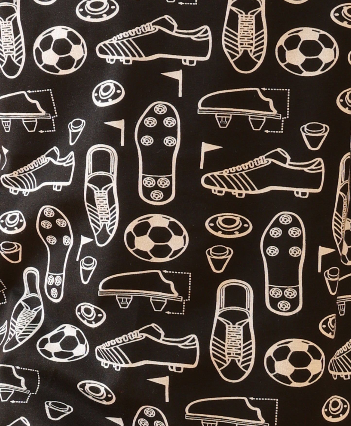 FOOTBALL SHOES T-SHIRT SHORTS SET - BLACK