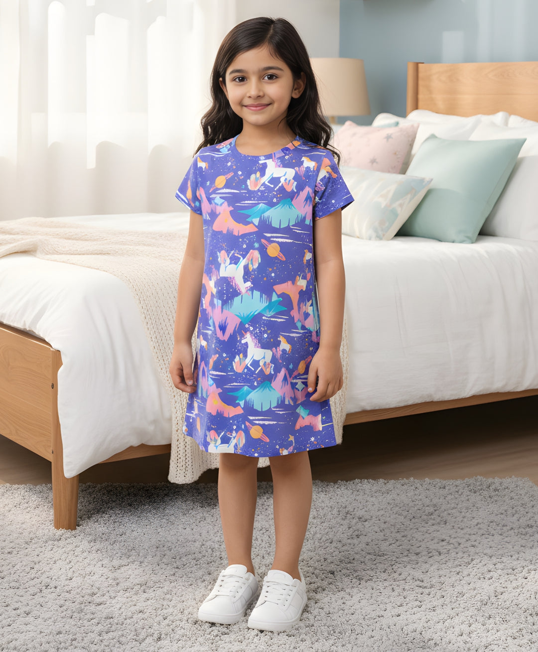 Unicorn Planet Casual Dress - Purple