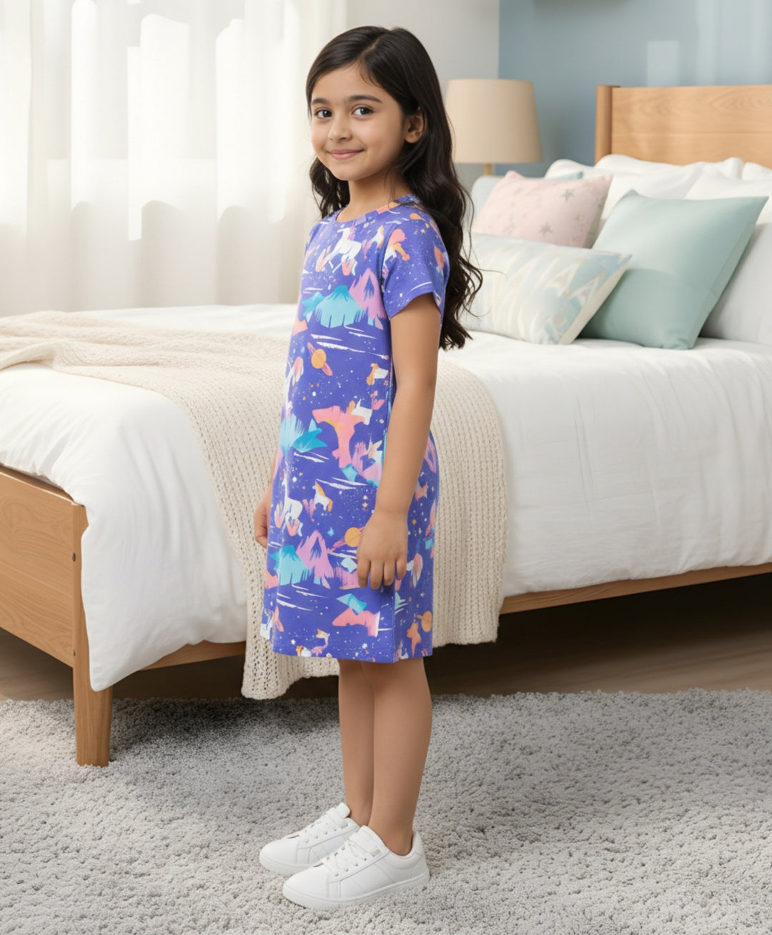 Unicorn Planet Casual Dress - Purple
