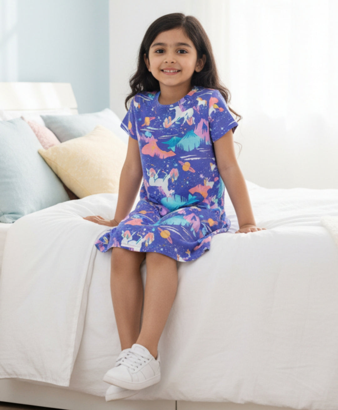 Unicorn Planet Casual Dress - Purple