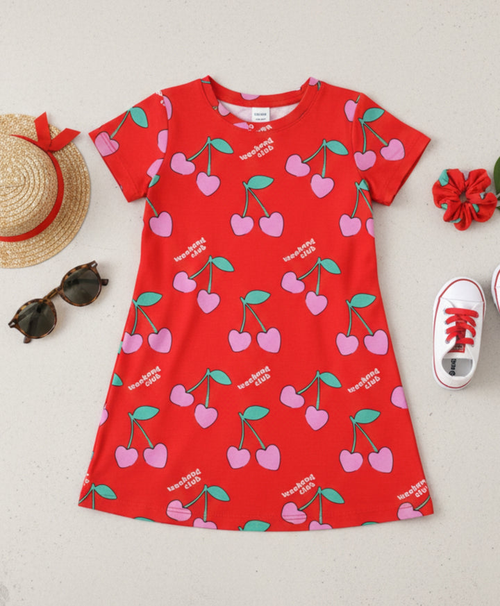 Cherry Red Casual Dress - Red