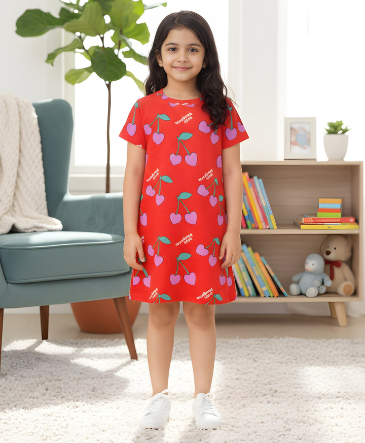 Cherry Red Casual Dress - Red