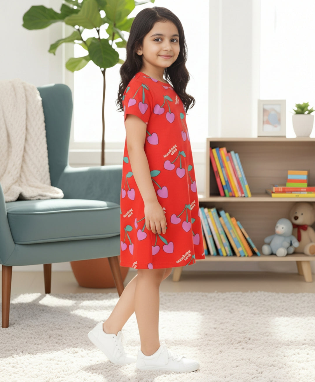Cherry Red Casual Dress - Red