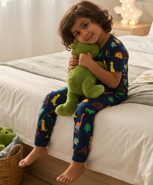 DINOSAUR FUN NAVY PYJAMA SET (LONG SLEEVES)