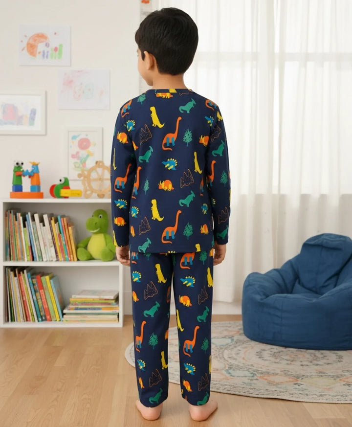 DINOSAUR FUN NAVY PYJAMA SET (LONG SLEEVES) - Anthrilo 
