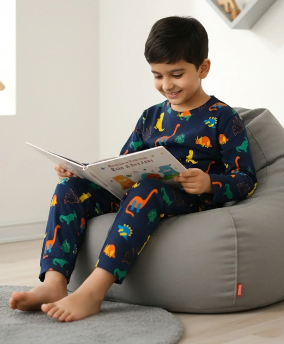 DINOSAUR FUN NAVY PYJAMA SET (LONG SLEEVES) - Anthrilo 