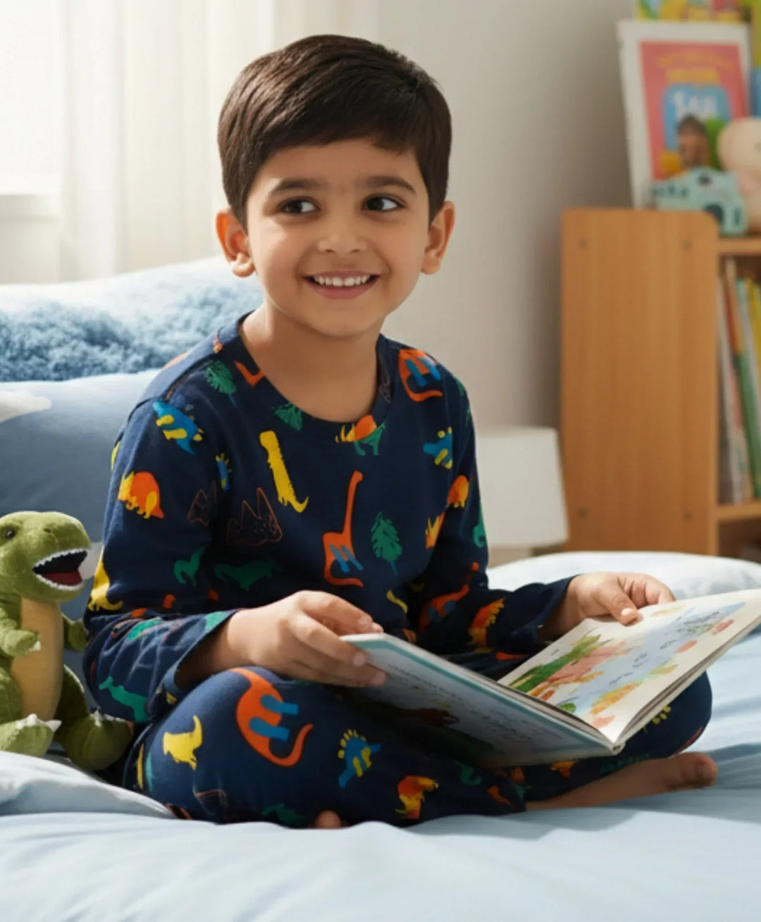 DINOSAUR FUN NAVY PYJAMA SET (LONG SLEEVES) - Anthrilo 