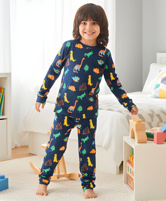 DINOSAUR FUN NAVY PYJAMA SET (LONG SLEEVES)