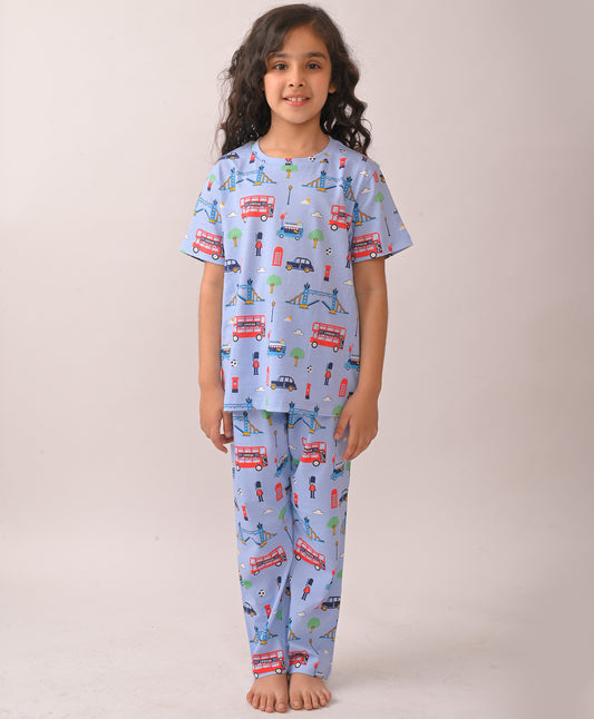 SUMMER LONDON DREAMS GIRLS SHORT SLEEVES PYJAMA SET - SKK
