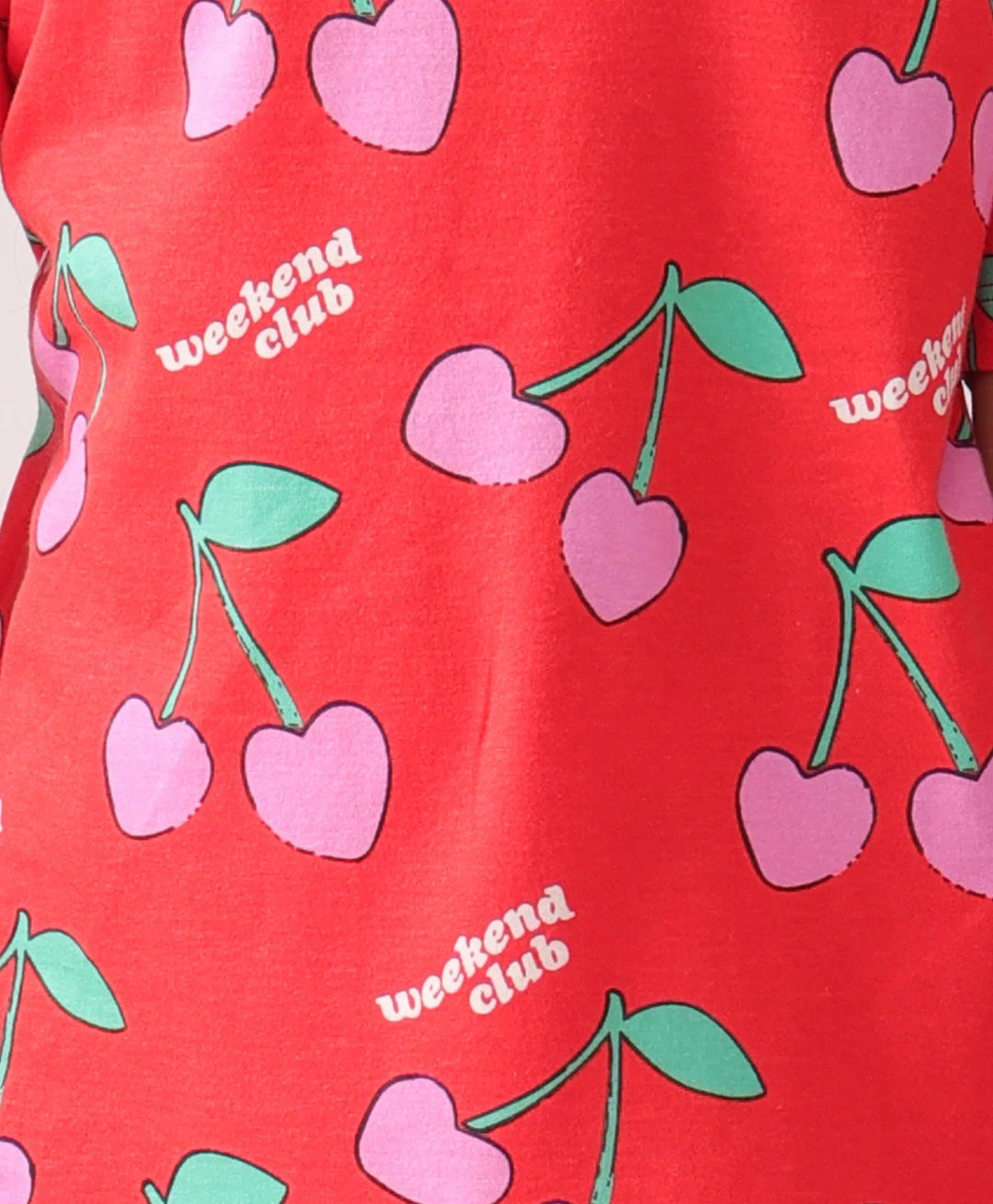 CHERRY RED SHORT SLEEVES PYJAMA SET - RED - Anthrilo 