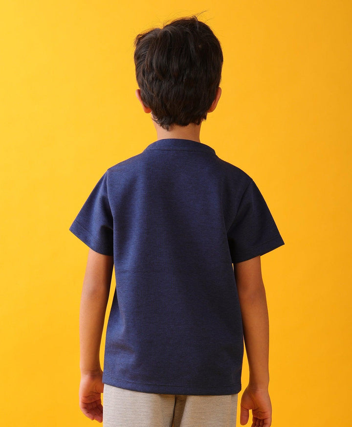 WAVES BLUE PHOTO SUMMER SHORT SLEEVE BOYS T-SHIRT - BLUE - Anthrilo 