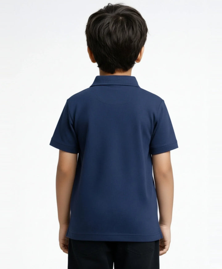 Navy Polo Summer Boys T-Shirt - Navy