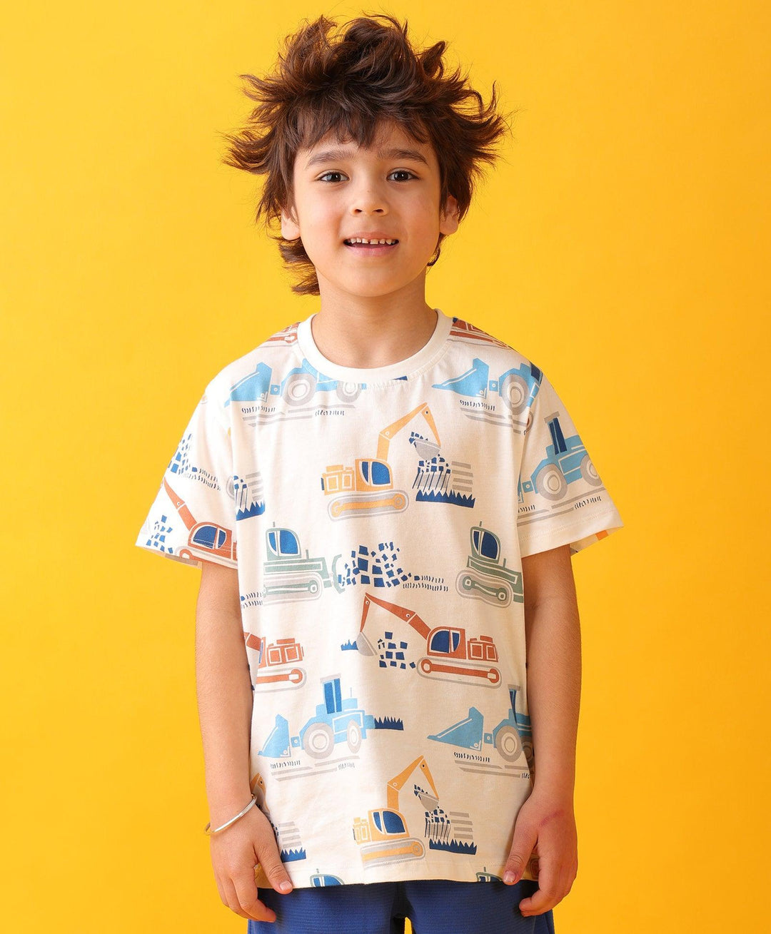 DIGGER SUMMER BOYS SHORT SLEEVE T-SHIRT - WHITE - Anthrilo 