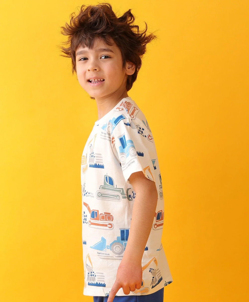 DIGGER SUMMER BOYS SHORT SLEEVE T-SHIRT - WHITE - Anthrilo 
