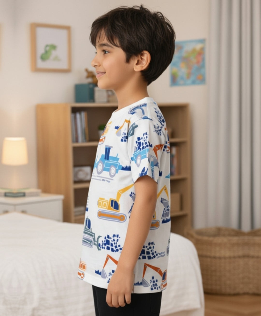 Digger Summer Boys Short Sleeve T-Shirt - White