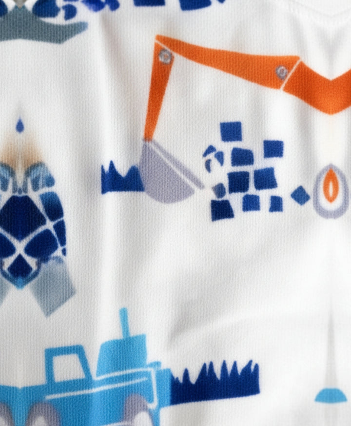 Digger Summer Boys Short Sleeve T-Shirt - White