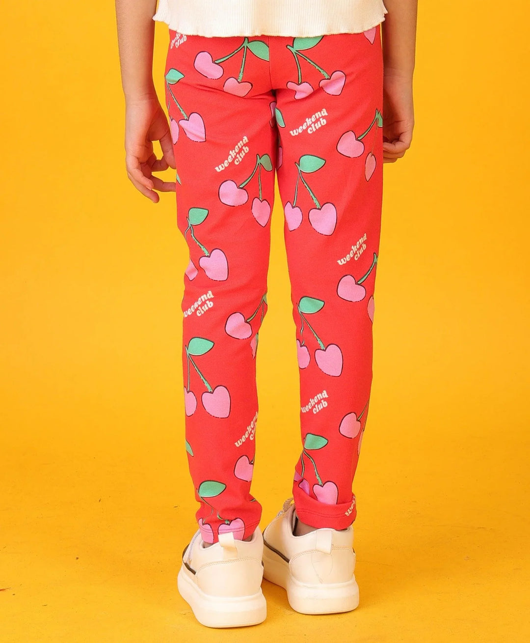 CHERRY RED SUMMER GIRLS LEGGING - RED - Anthrilo 