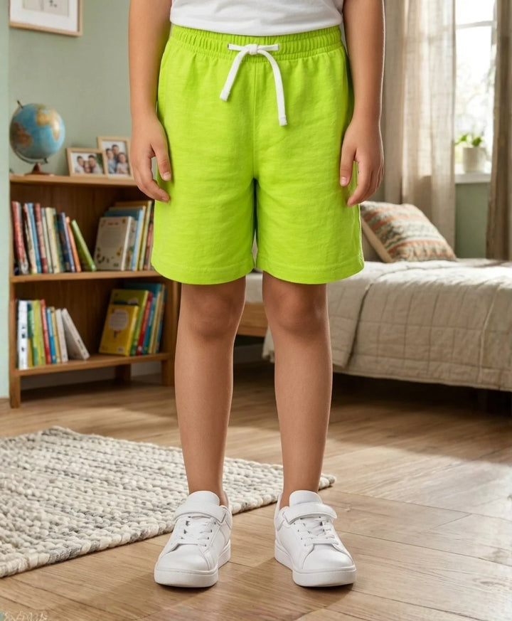 Lime Green Texture Girls Shorts - Lime