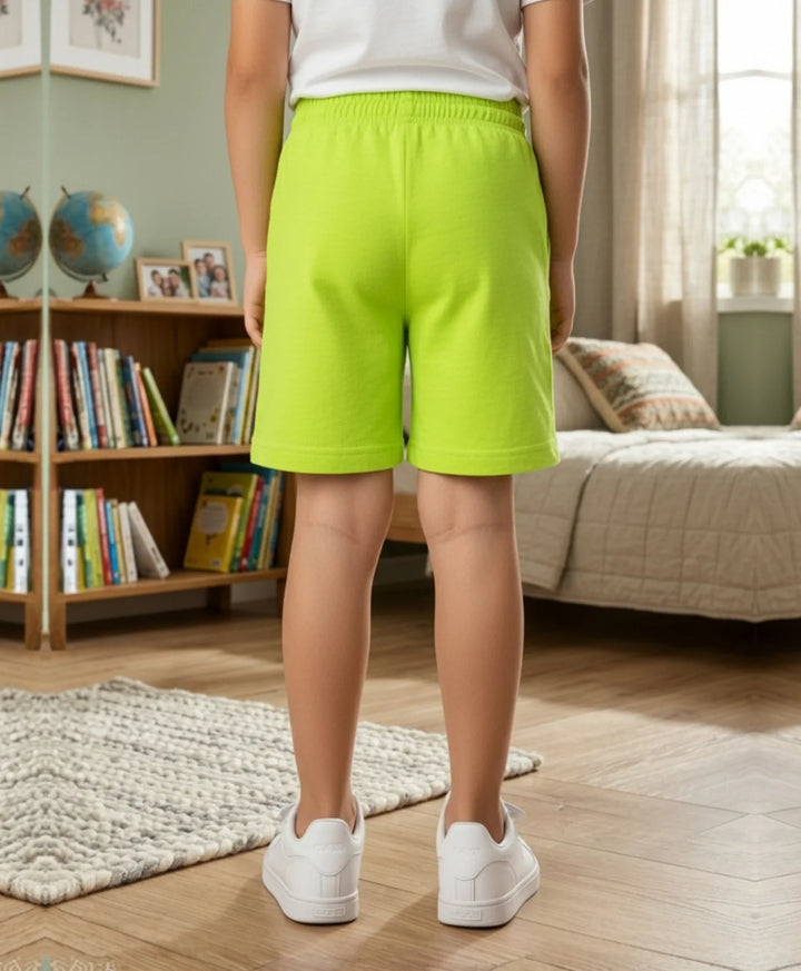 Lime Green Texture Girls Shorts - Lime