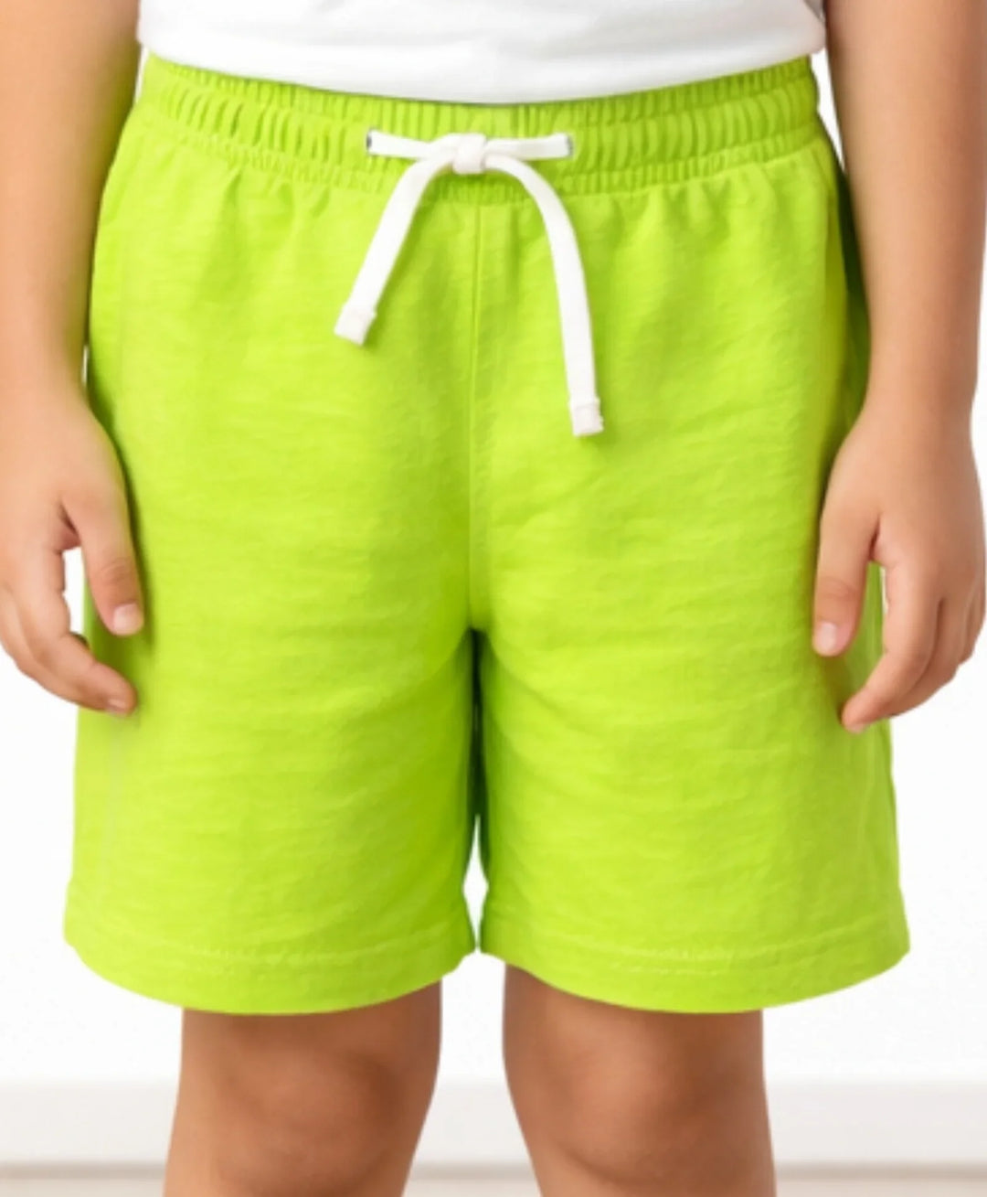 Lime Green Texture Girls Shorts - Lime