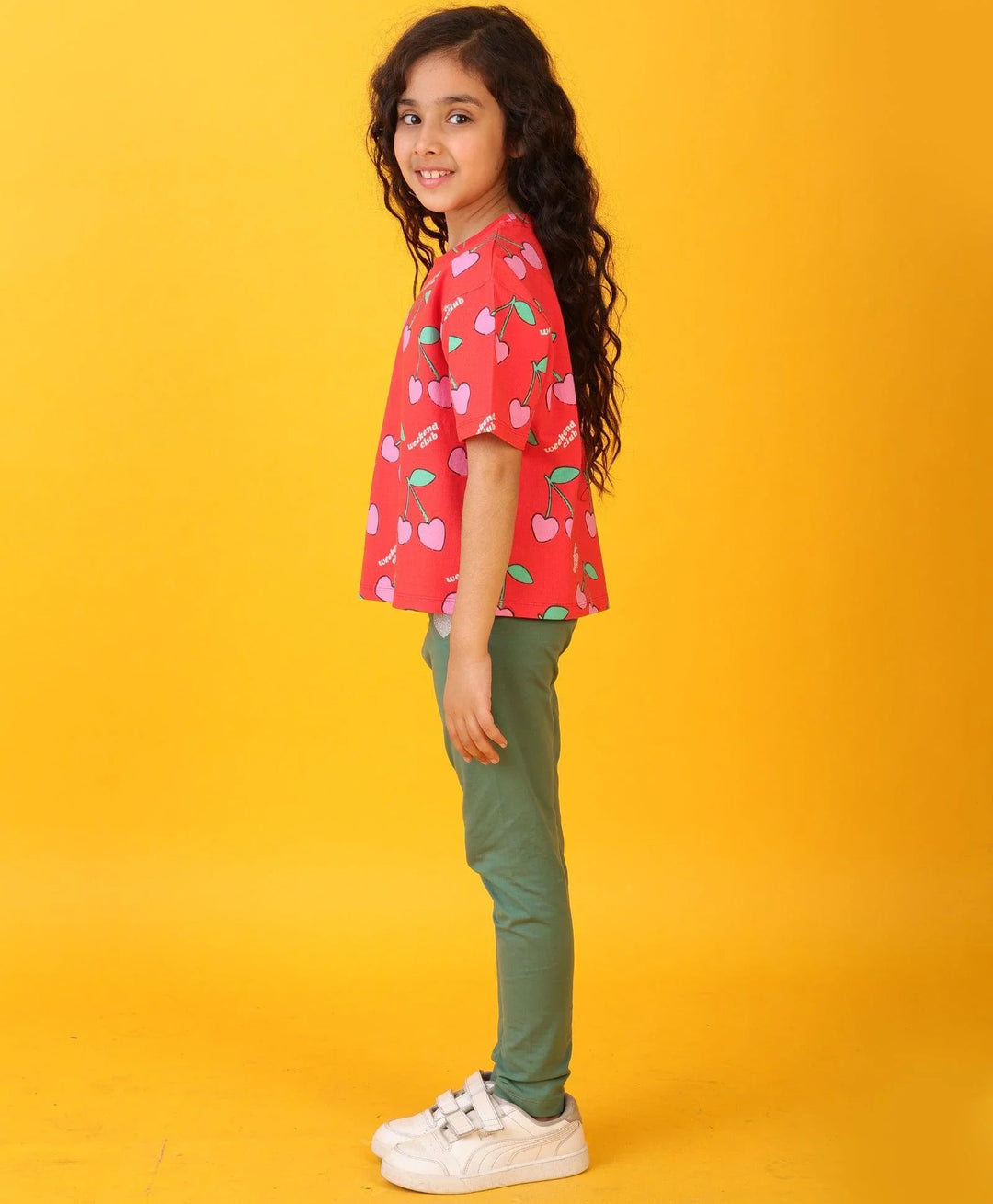 CHERRY RED HEART FUN LEGGING SET - RED/GREEN - Anthrilo 
