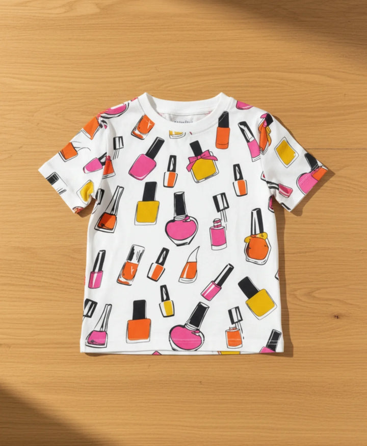 Nail Paint Short Sleeves Summer T-Shirt