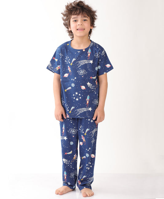 SUMMER SOLAR DREAMS SHORT SLEEVE PYJAMA SET - BLUE
