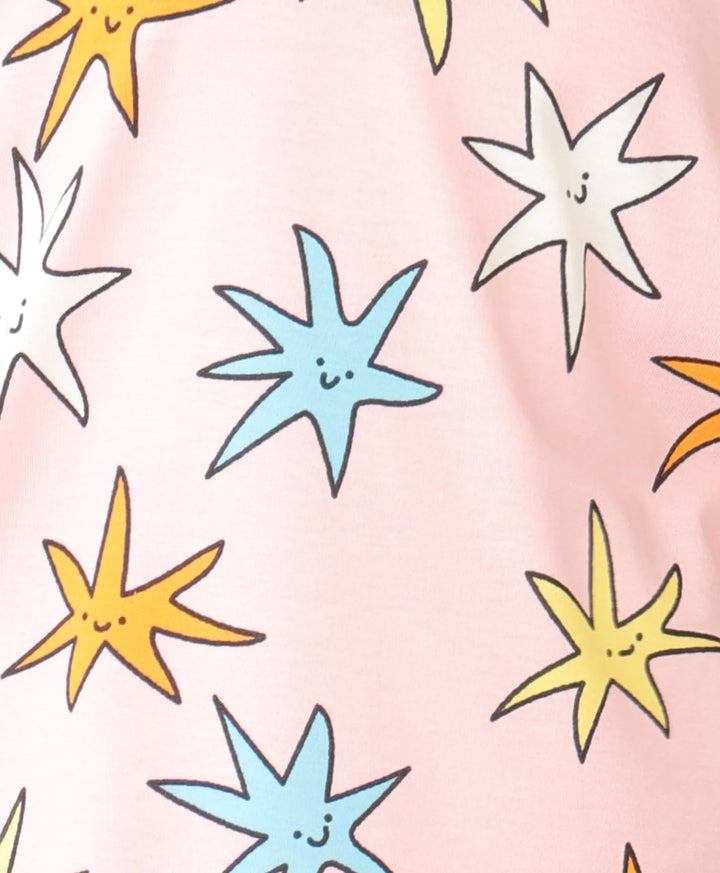 PINK STAR SHORT SLEEVE PYJAMA SET - PINK
