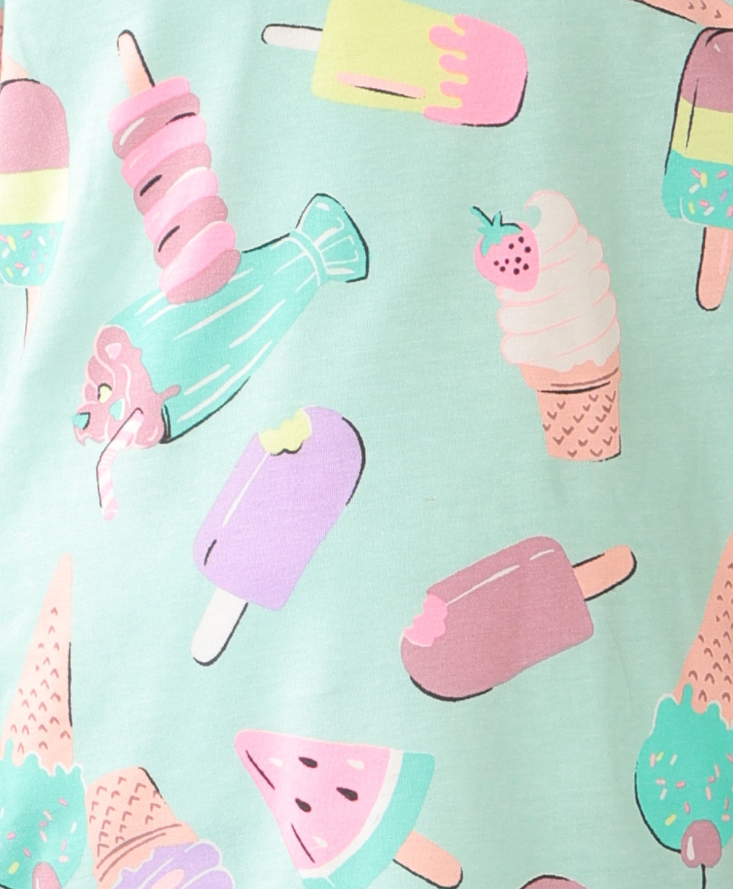 SUMMER ICECREAM SHORT SLEEVE PYJAMA SET - AQUA